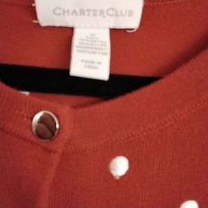 FROM CHARTER CLUB WOMEN'S  RED SWEATER/CARDIGAN
